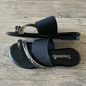 Toscanella sandal - cheetah print with rhinestone - size 8.5 NWOT